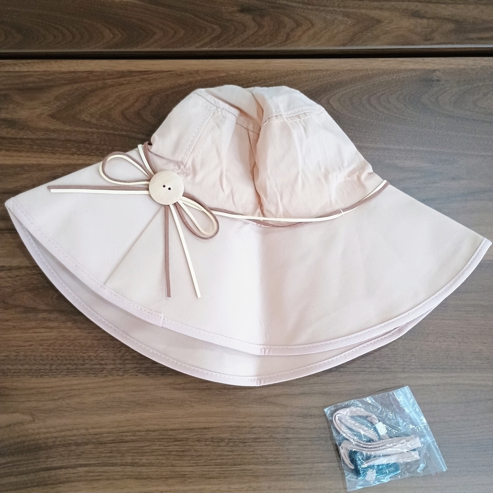 Charming Cream Sun Hat with Bow